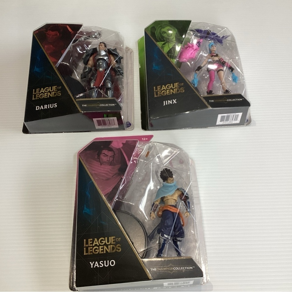 3 X League of Legends The Champion Collection 4" Yasuo, Jinx, Darius Figures NIB